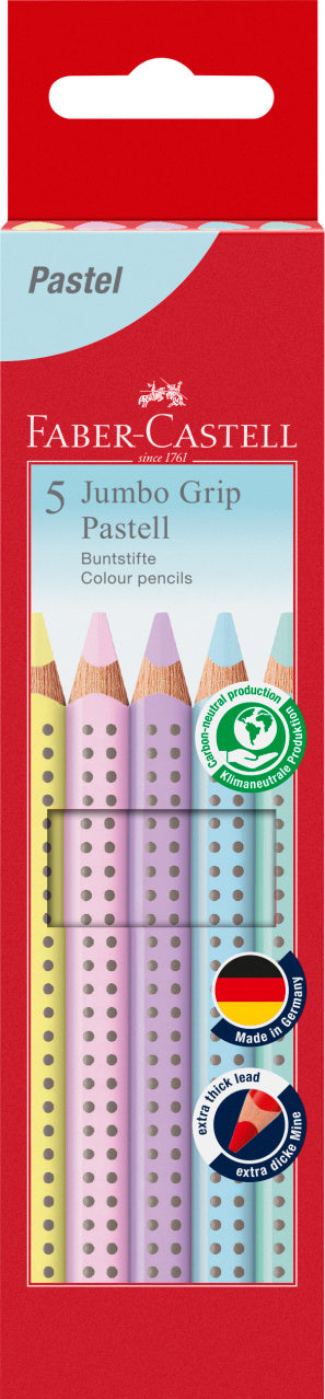 CREIOANE COLORATE 5 CULORI PASTEL JUMBO GRIP FABER-CASTELL CREIOANE COLORATE 5 CULORI PASTEL JUMBO GRIP FABER-CASTELL